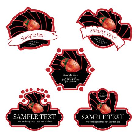 Vector fruit labelsのイラスト素材