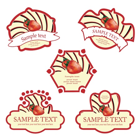 Vector fruit labelsのイラスト素材