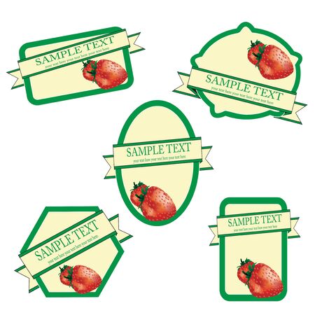 Vector fruit labelsのイラスト素材