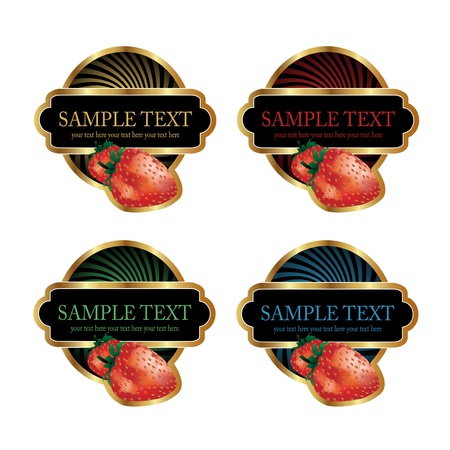 Vector fruit labelsのイラスト素材