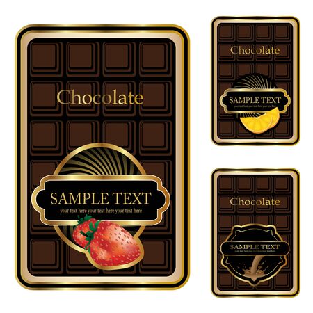 Vector chocolate labelsのイラスト素材