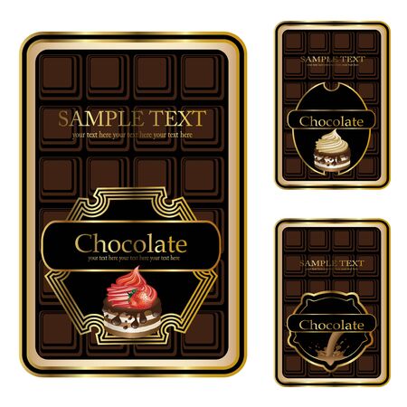 Vector chocolate labelsのイラスト素材