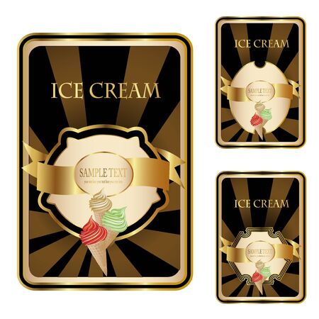 Vector ice cream labelsのイラスト素材