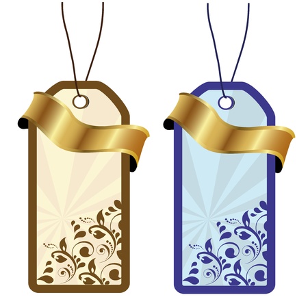 Vector floral tagsのイラスト素材