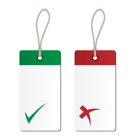 Vector tags with check marksのイラスト素材
