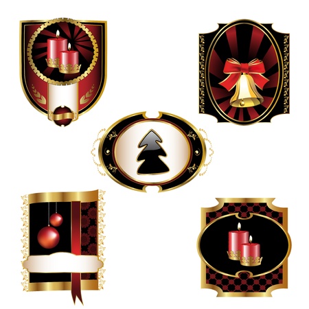 Vector Christmas labelsのイラスト素材