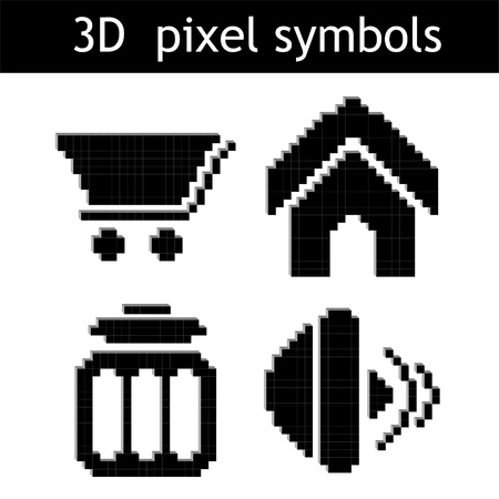 Vector pixel symbolsのイラスト素材