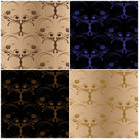 Vector seamless floral backgroundsのイラスト素材