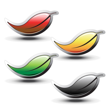 Vector buttons of leafのイラスト素材