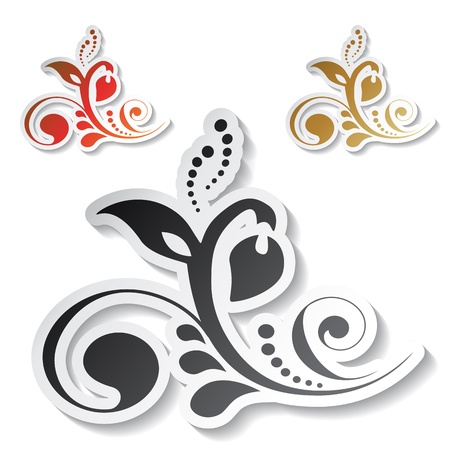 Vector stickers of flower designのイラスト素材