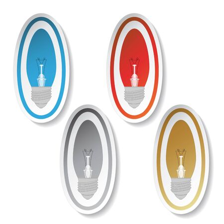 Vector lightbulb stickersのイラスト素材