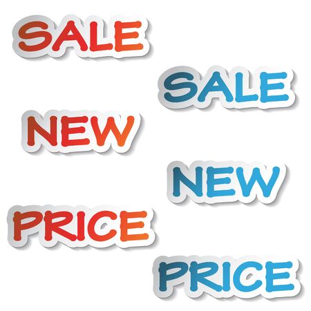 Vector stickers - sale, new, priceのイラスト素材