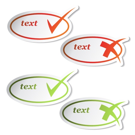 Vector check mark stickersのイラスト素材