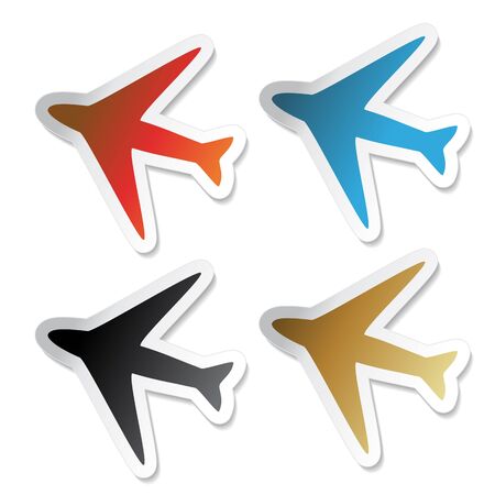 Vector airplane stickersのイラスト素材