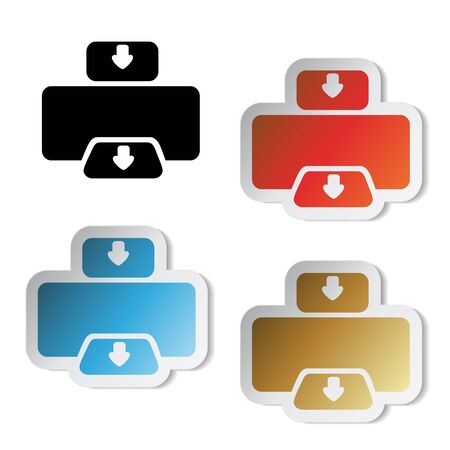 Vector printer stickersのイラスト素材