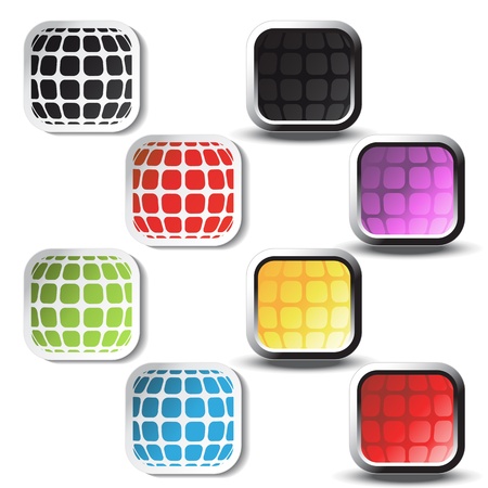 Vector square stickers and buttonsのイラスト素材