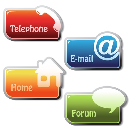 Vector banners - phone, email, home, forumのイラスト素材