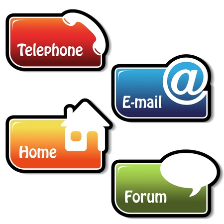 Vector banners - phone, email, home, forumのイラスト素材