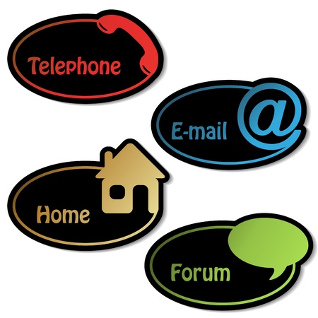 Vector banners - phone, email, home, forumのイラスト素材