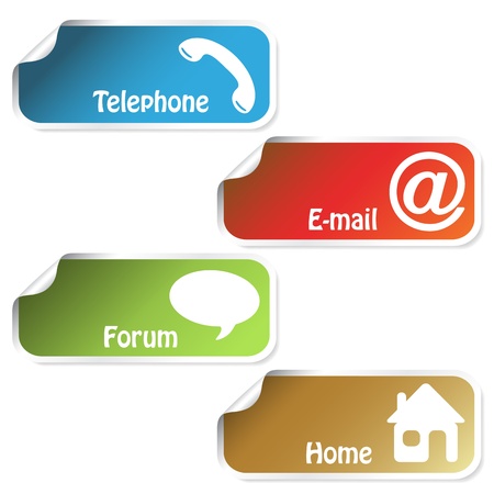 Vector banners - phone, email, home, forumのイラスト素材