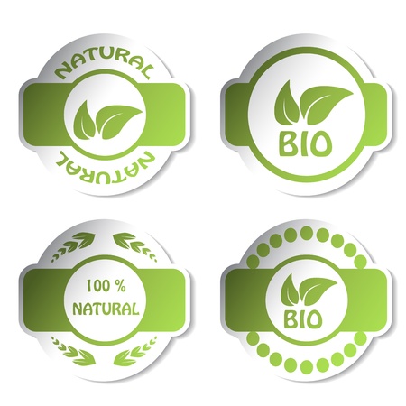 Vector stickers - bio, naturalのイラスト素材