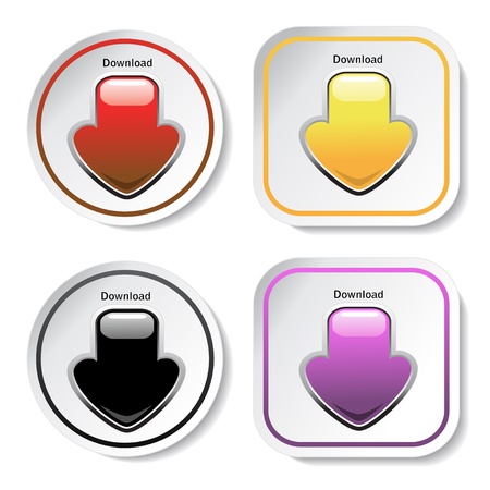 Vector download stickersのイラスト素材