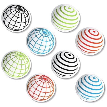 Vector stickers of globeのイラスト素材