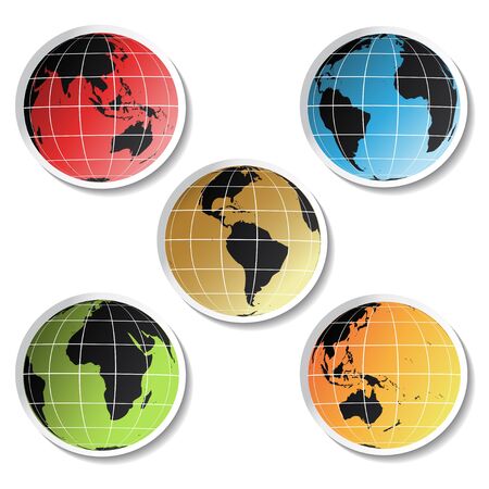 Vector stickers of globeのイラスト素材