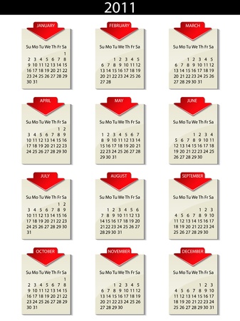 Vector calendarのイラスト素材
