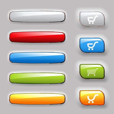 Vector set of banners and buttonsのイラスト素材