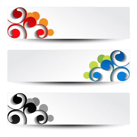 Vector set of ornament bannersのイラスト素材