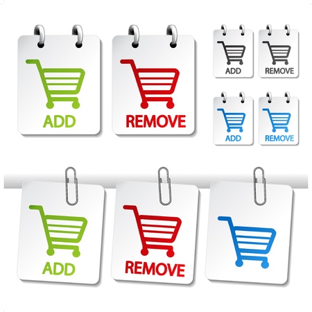 Vector add delete shopping cart itemのイラスト素材