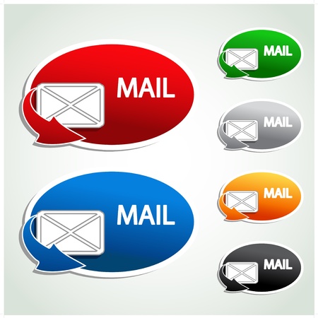 Vector stickers - mail iconsのイラスト素材