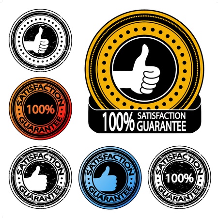 Vector thumb up satisfaction guarantee labelのイラスト素材