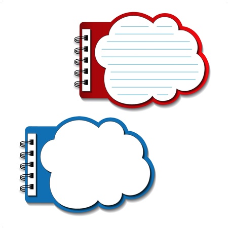 Vector blank lined notebooks - speech bubblesのイラスト素材