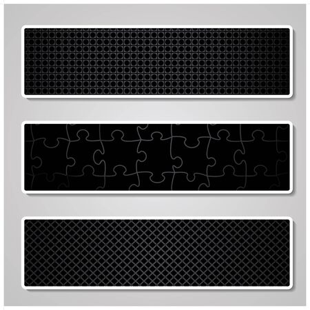 Vector set of black pattern bannersのイラスト素材
