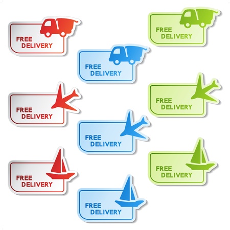Vector stickers of free deliveryのイラスト素材