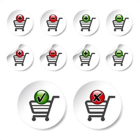 Vector add delete shopping cart itemのイラスト素材