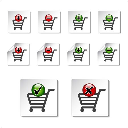 Vector add delete shopping cart itemのイラスト素材