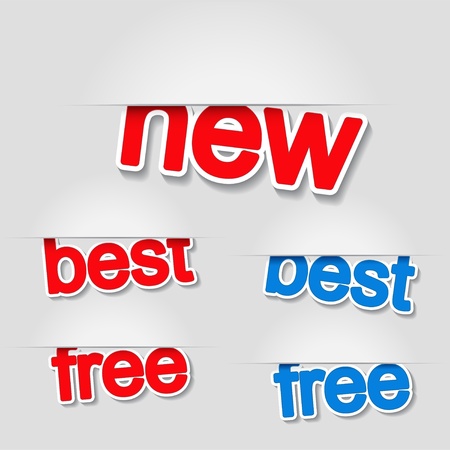Vector fixed labels - new, best, freeのイラスト素材