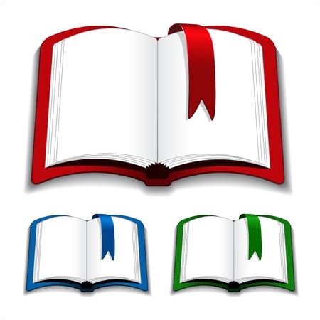 Vector open books with bookmarkのイラスト素材