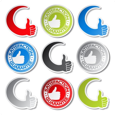 Vector satisfaction guarantee stickers - gesture handのイラスト素材