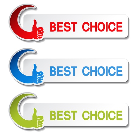 Vector best choice stickers - gesture handのイラスト素材