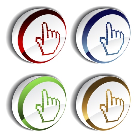 Vector pointer - cursor of hand on the buttonのイラスト素材