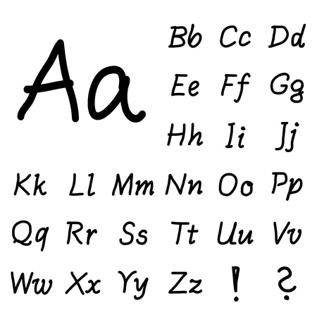 Vector black hand drawing font alphabetのイラスト素材