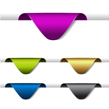 Vector arrow paper labels - stickers on the edge of the web pageのイラスト素材