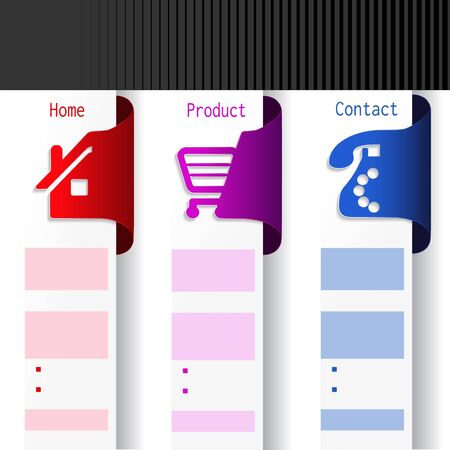 Vector menu navigation labels - web templateのイラスト素材