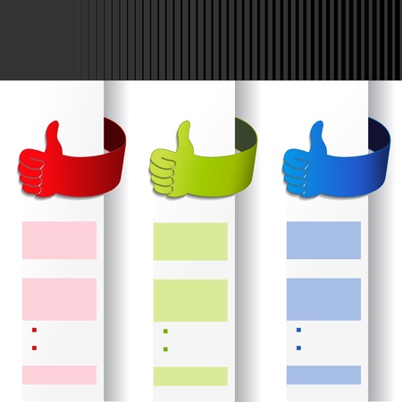 Vector offer labels - web template with gesture handのイラスト素材