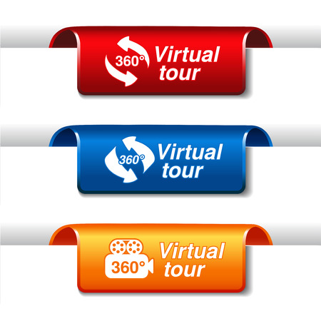  labels for virtual tour - illustrationのイラスト素材