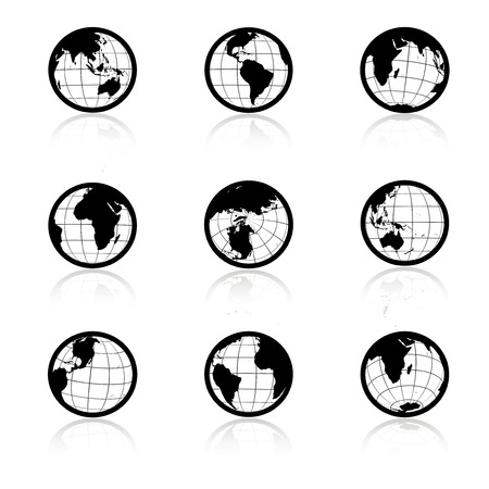 globe symbols icons of world illustrationのイラスト素材